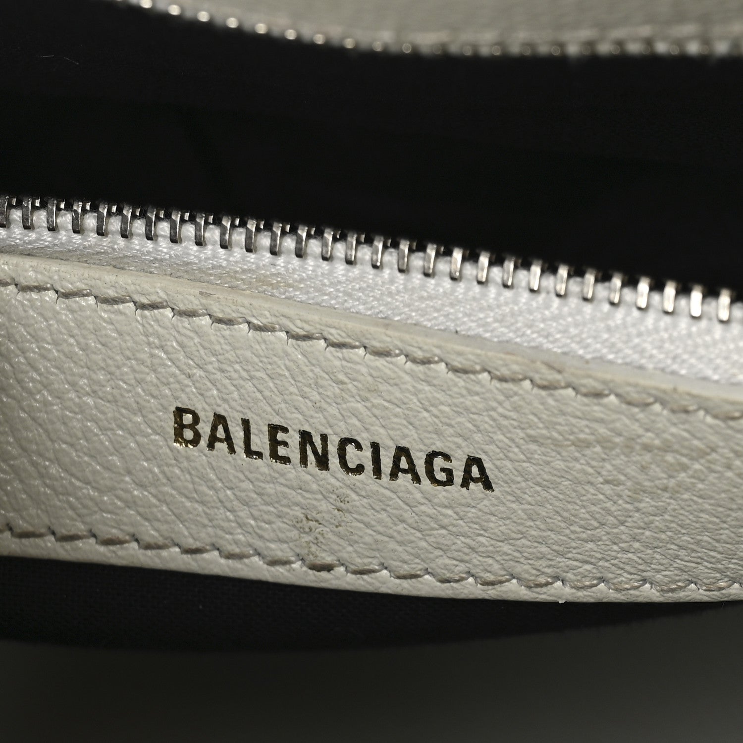 Balenciaga Signature Grained Calfskin Logo S Ville Top Handle Bag White Black 6 of 12