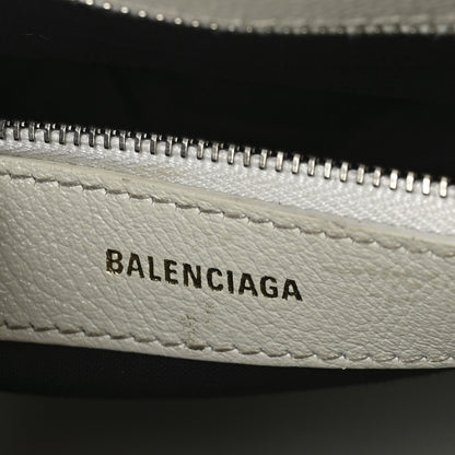 Balenciaga Signature Grained Calfskin Logo S Ville Top Handle Bag White Black 6 of 12