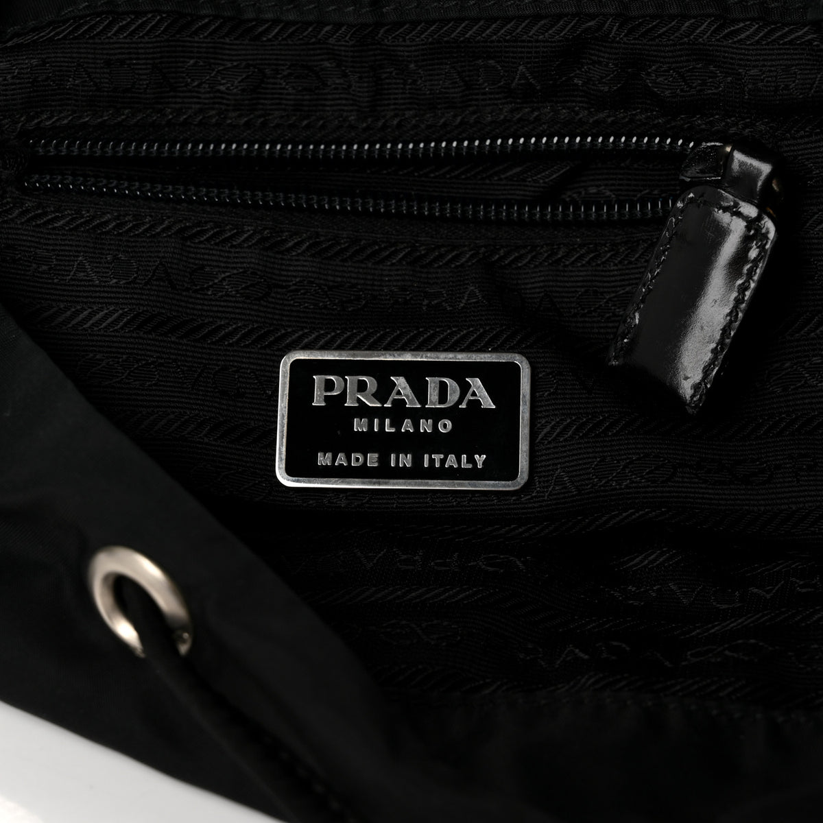 Prada Tessuto Nylon Saffiano Vela Backpack Black 6 of 9