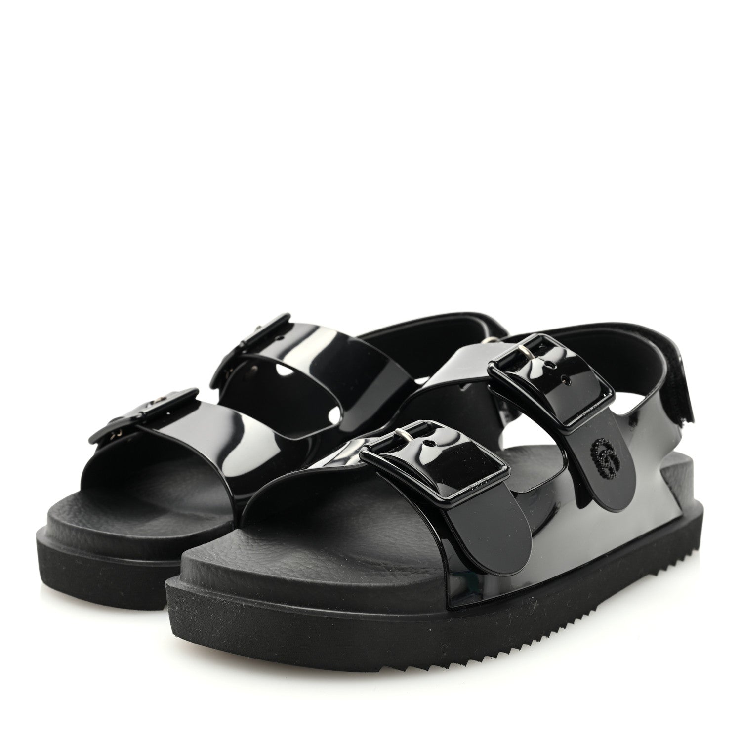 Gucci Rubber Mini Double G Womens Isla Dad Sandals 39 Black 2 of 7