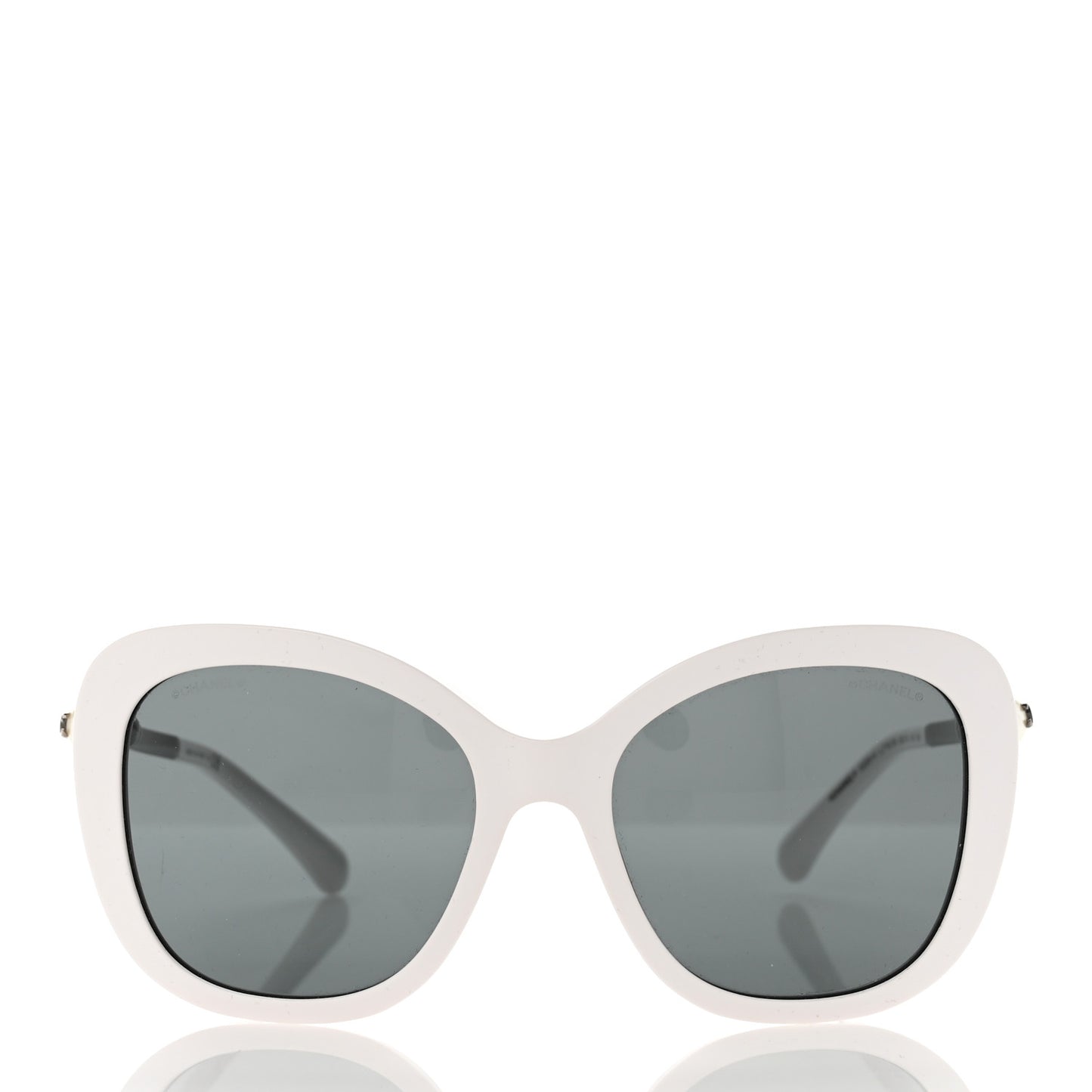 Acetate Butterfly Winter Pearl Sunglasses 5339-H White
