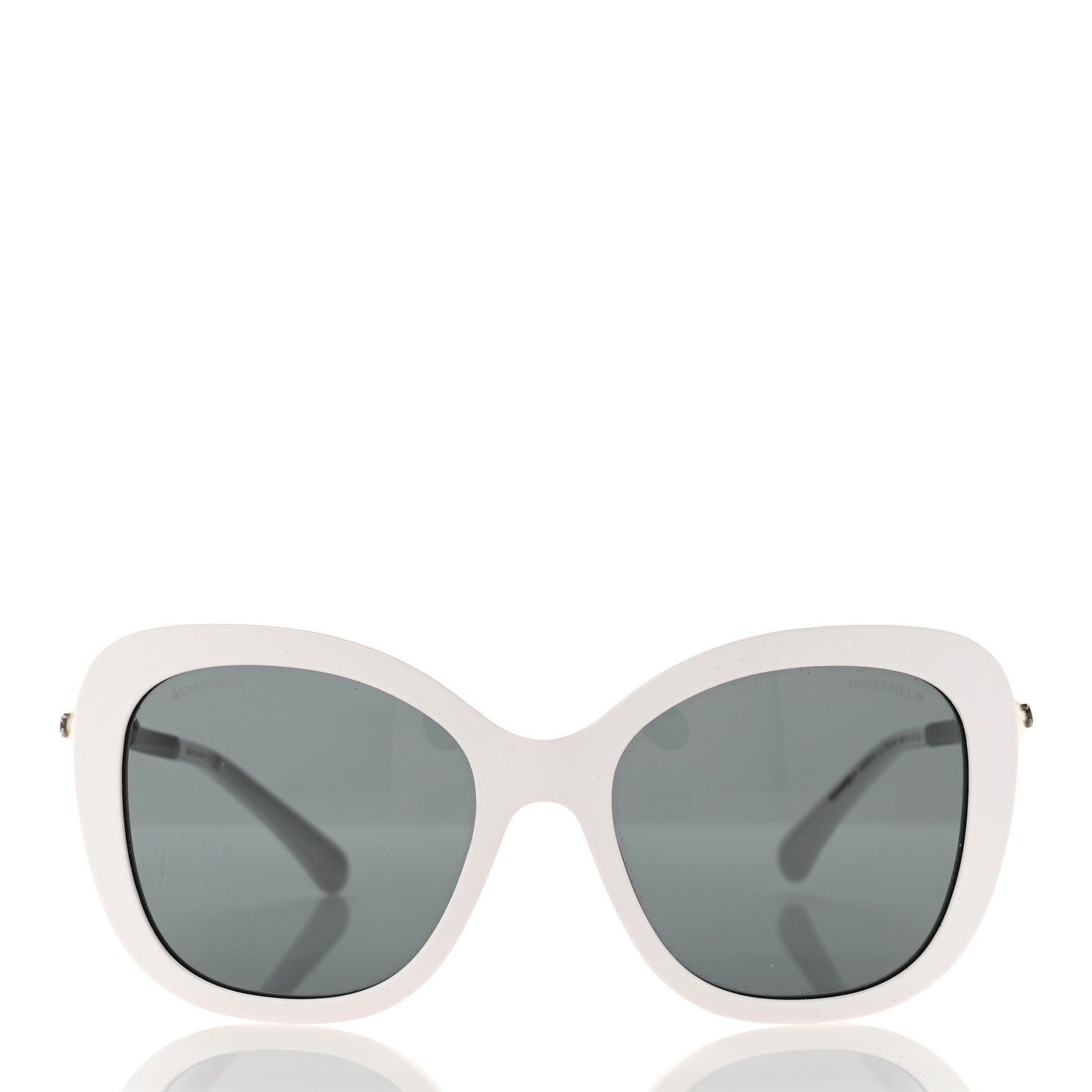 Chanel Acetate Butterfly Winter Pearl Sunglasses 5339-H White 2 of 7