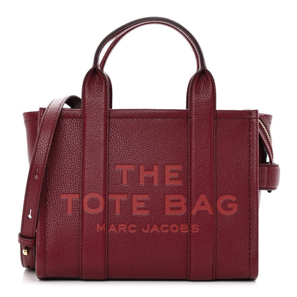 Marc Jacobs Grained Calfskin Small The Tote Bag Burgundy 1 of 15
