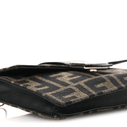 Fendi Recycled Fabric Jacquard Vitello Grace FF 1974 Baguette Belt Pouch Tobacco Moro Black 9 of 12