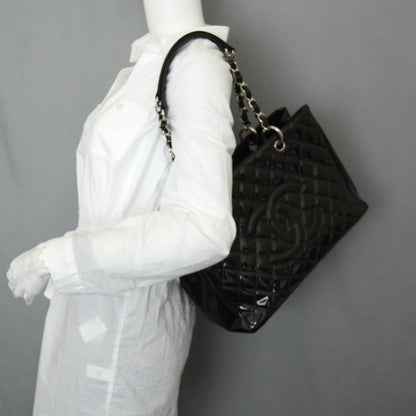 Chanel Patent Grand Shopping Tote GST Black 2 of 13