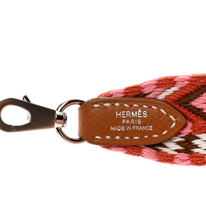 Hermes Toile Swift 25mm Sangle Allegro Shoulder Strap Rose Confetti White Gold 3 of 4