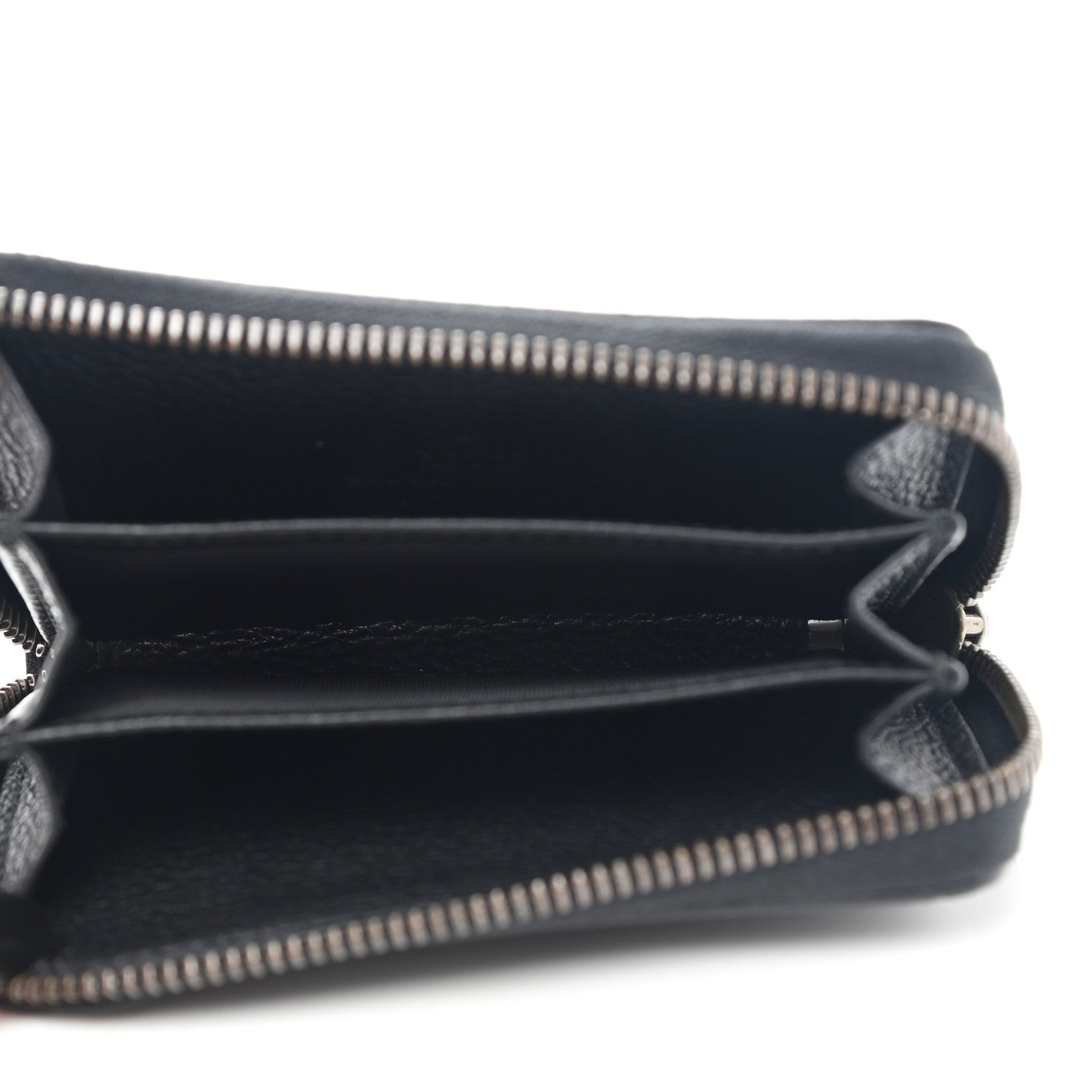 Gucci Calfskin Logo Zip Around Card Case Black 5 of 7