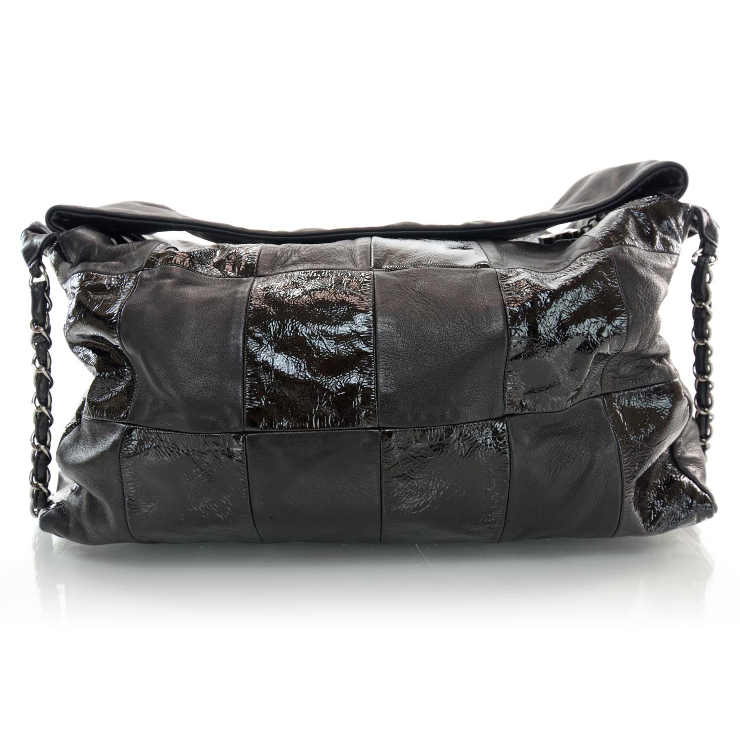Chanel Patent Patchwork Brooklyn Hobo Black 3 of 10