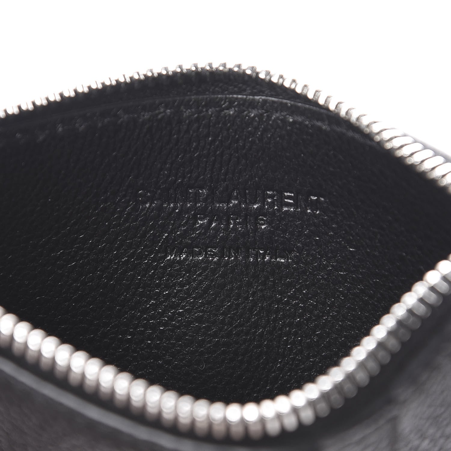 Saint Laurent Grained Calfskin 5 Fragments Zip Pouch Card Holder Black 6 of 8