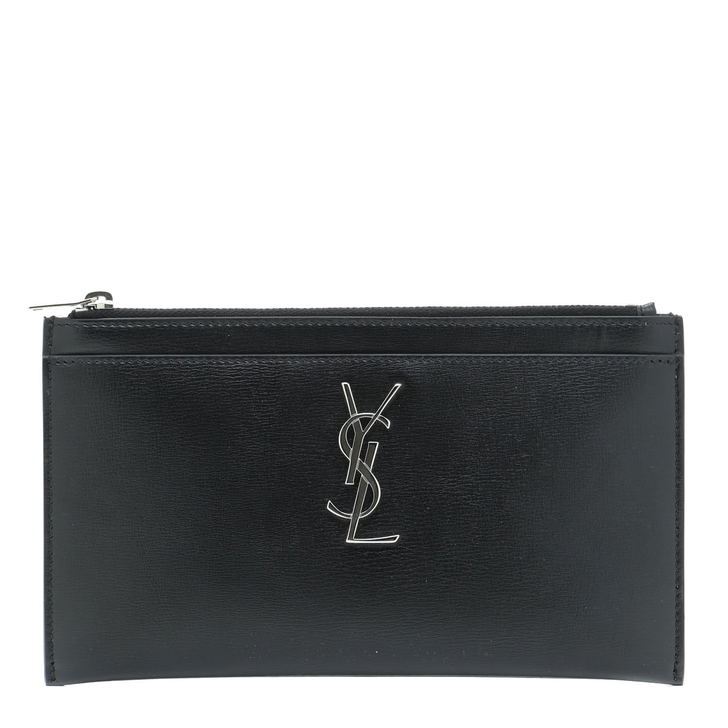 Saint Laurent Smooth Calfskin Monogram Bill Pouch Black 1 of 11