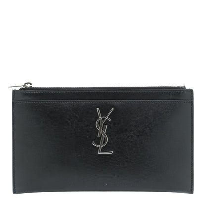 Saint Laurent Smooth Calfskin Monogram Bill Pouch Black 1 of 11