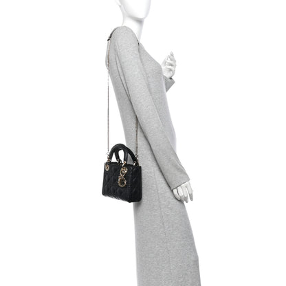 Christian Dior Lambskin Cannage Mini Lady Dior Black 2 of 10