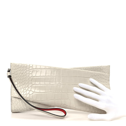Christian Louboutin Loubitwist Crocodile Embossed Clutch White 2 of 7