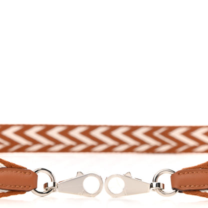 Hermes Toile Swift 25mm Sangle ZigZag Shoulder Strap Gold White 3 of 5