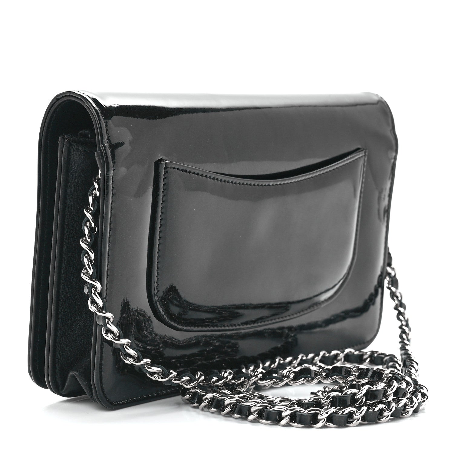 Chanel Patent Strass Wallet On Chain WOC Black 3 of 12