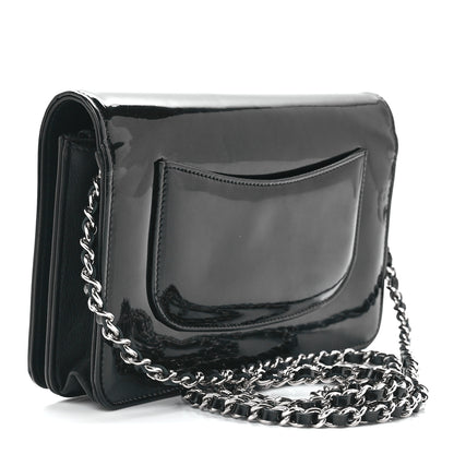 Chanel Patent Strass Wallet On Chain WOC Black 3 of 12