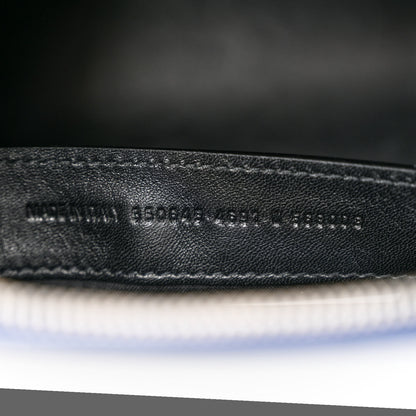 Balenciaga Shiny Calfskin Logo Crocodile Embossed S Ville Top Handle Bag Navy White 7 of 12