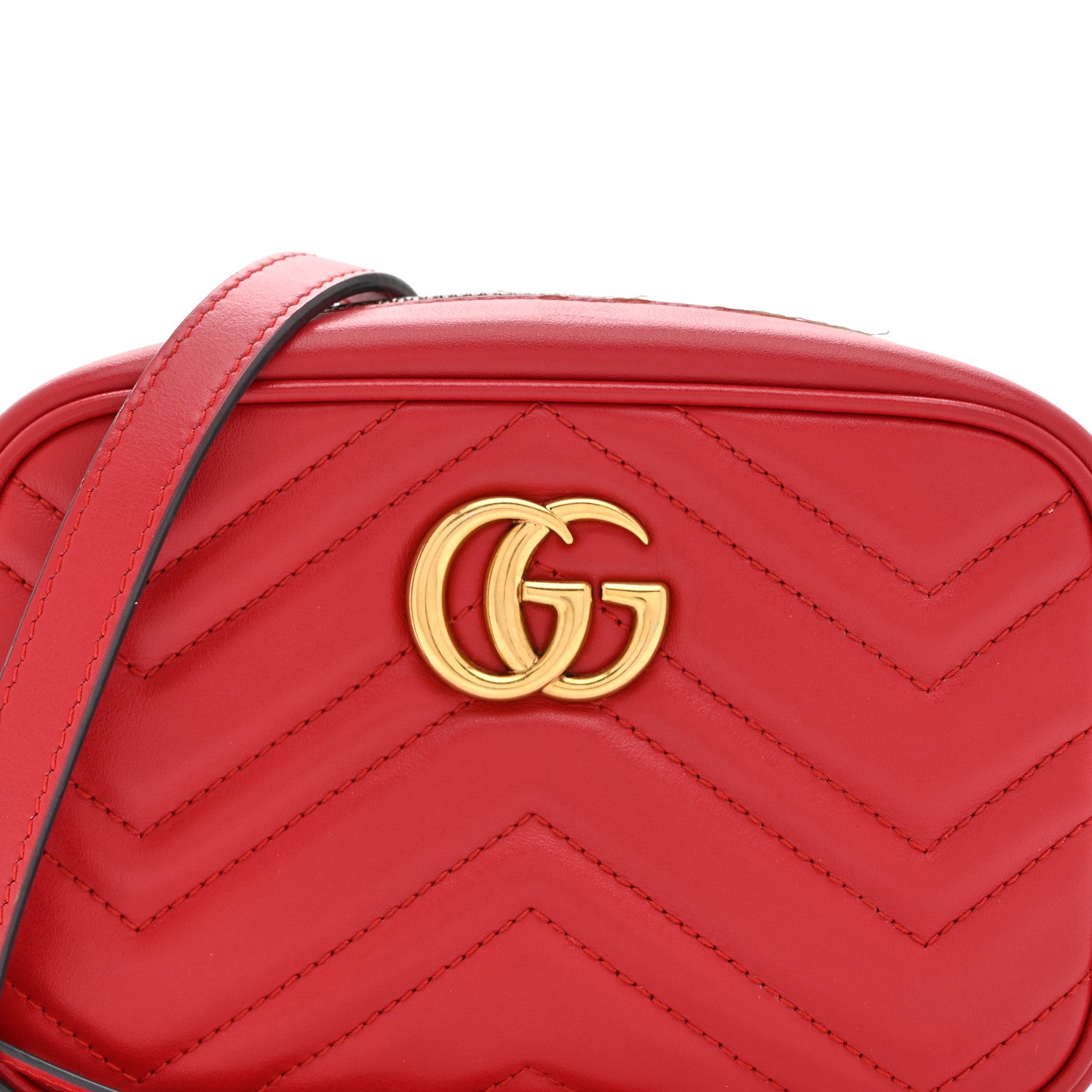 Gucci Calfskin Matelasse Mini GG Marmont Chain Shoulder Bag