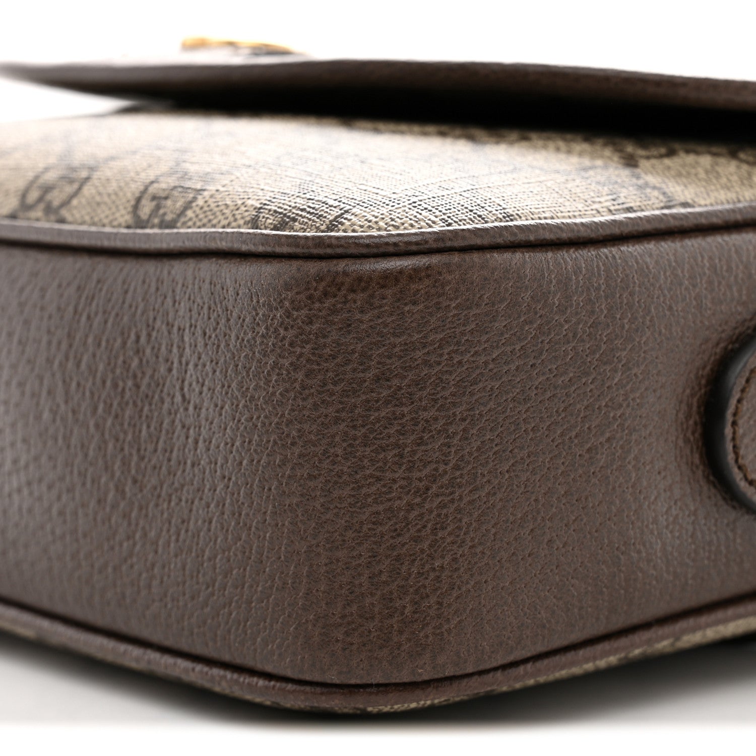 Gucci GG Supreme Monogram Textured Dollar Calfskin Web Studded Mini Ophidia Flap Shoulder Bag Beige Ebony New Acero 10 of 10