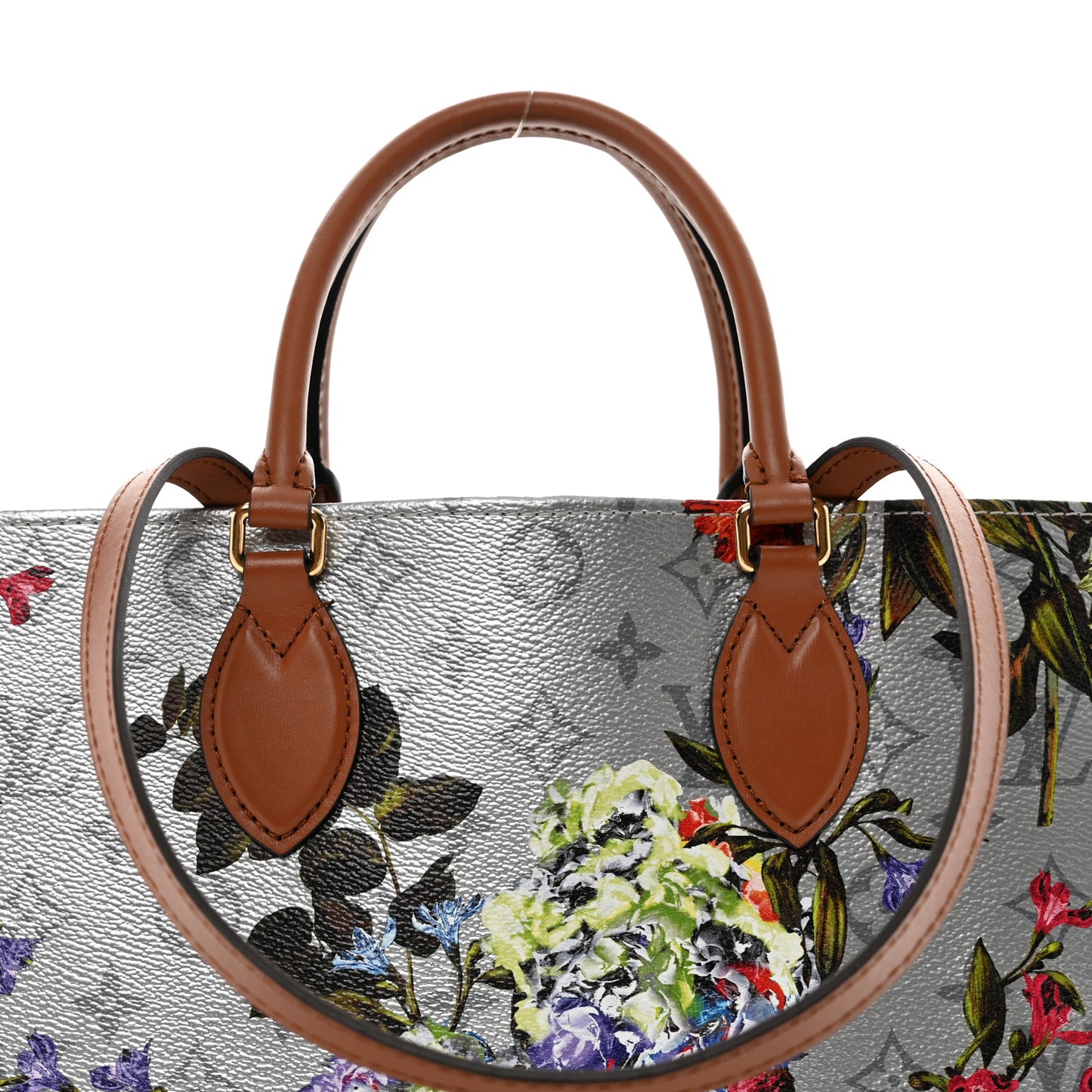 Metallic Monogram LV Garden OnTheGo MM Silver