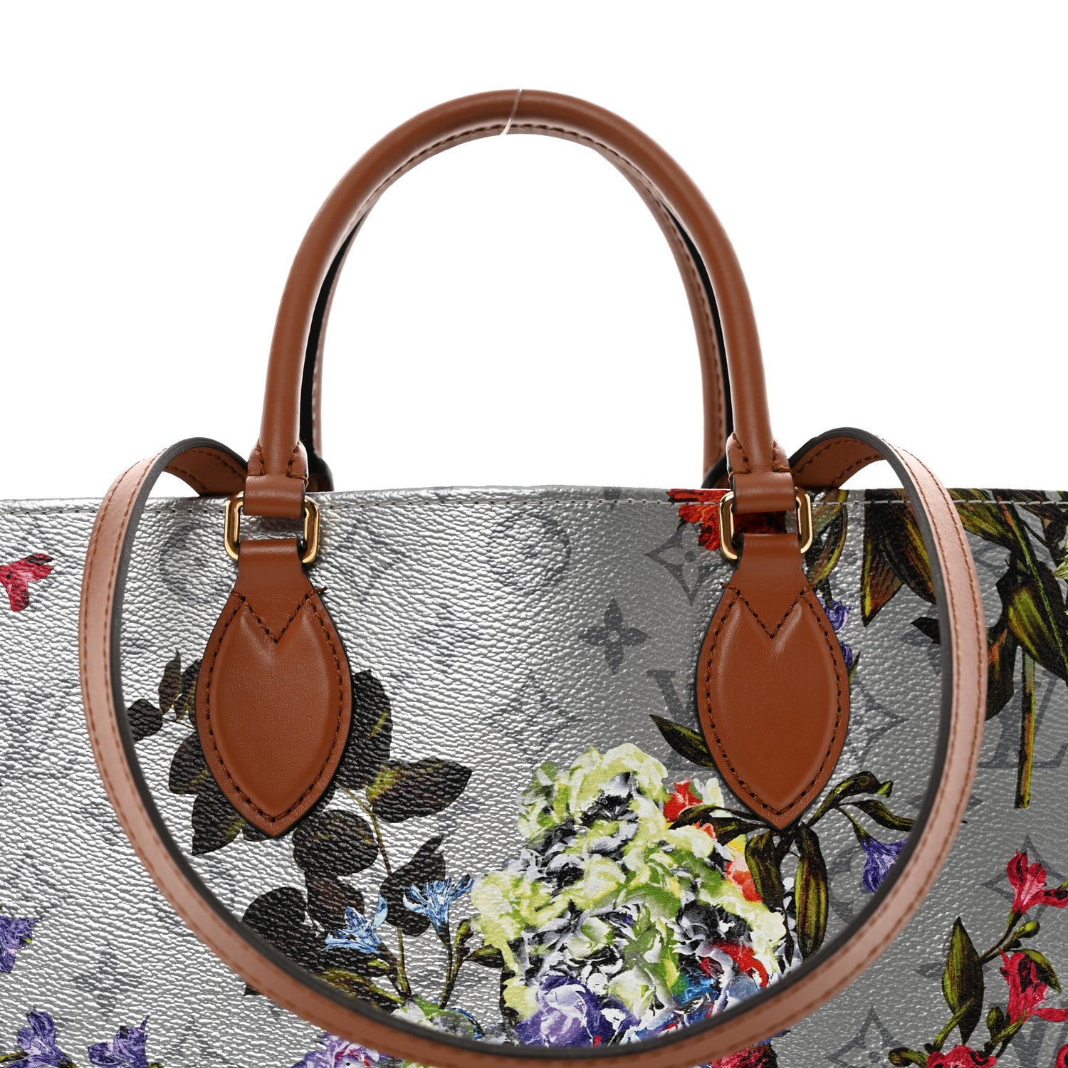 Louis Vuitton Metallic Monogram LV Garden OnTheGo MM Silver 5 of 10