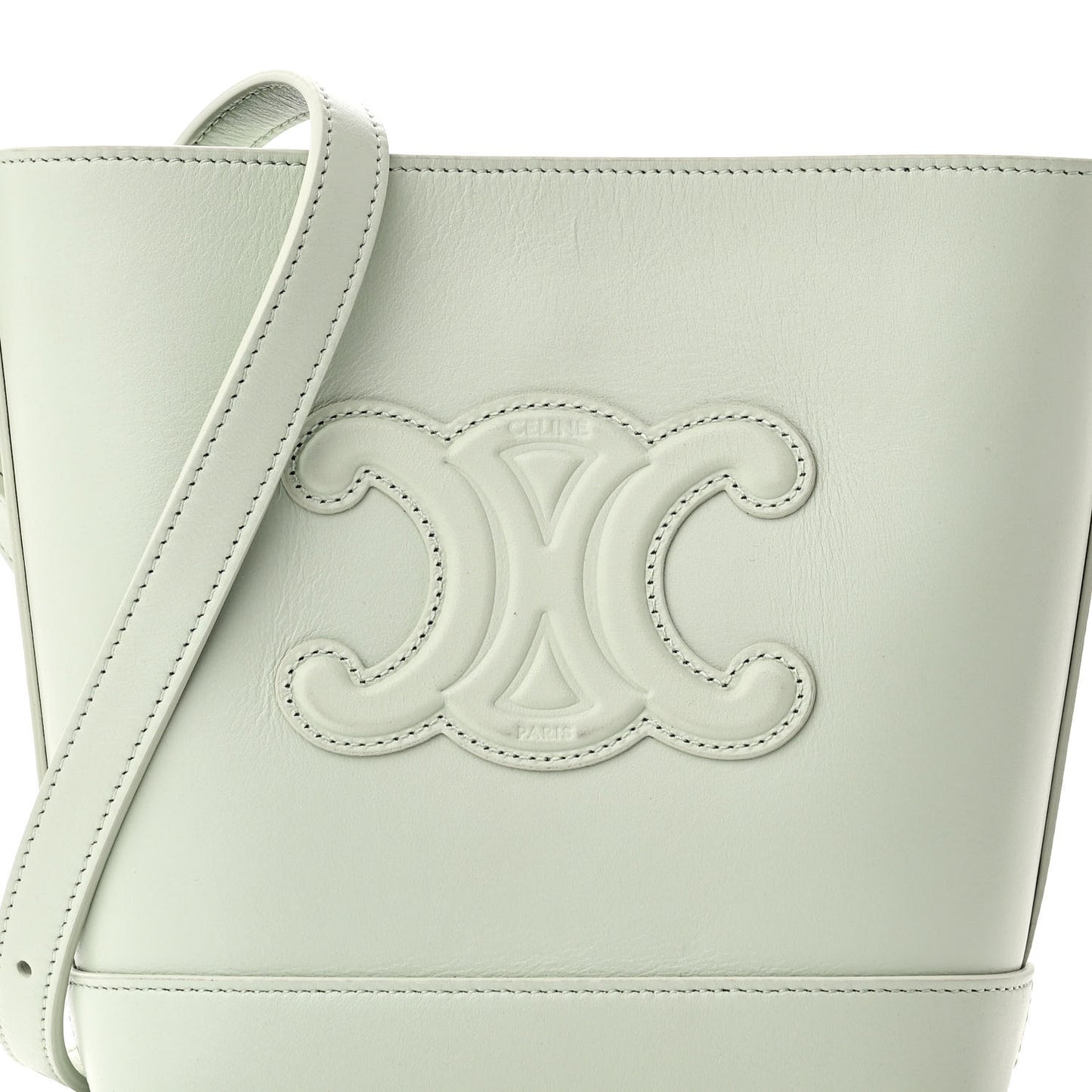 Smooth Calfskin Small Cuir Triomphe Bucket Bag Jade