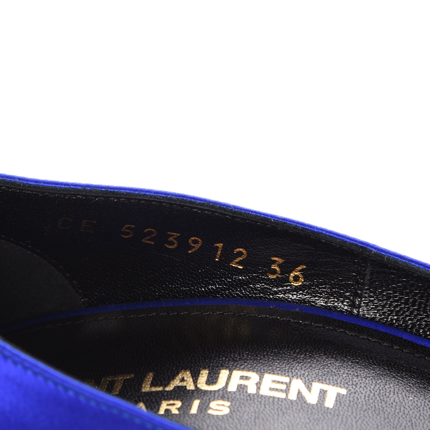Saint Laurent Satin Crystal Embellished Tower 110 Pump 36 Blue 8 of 9