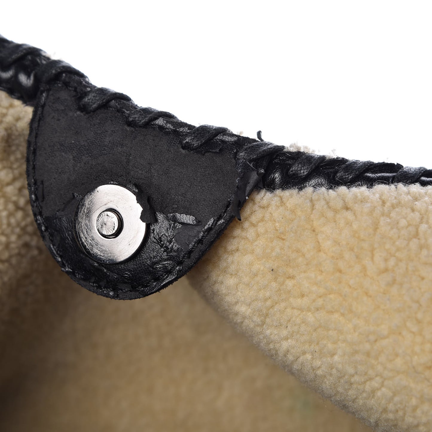 Shaggy Deer Shearling Chain Falabella Tote Black