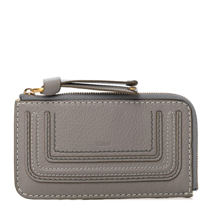 Chloe Grained Calfskin Medium Marcie Zip Card Holder Cashmere Grey 1 of 7