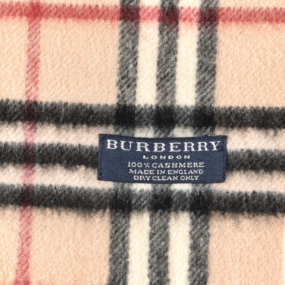 Burberry Cashmere Giant Heritage Check Fringe Scarf Camel 4 of 4