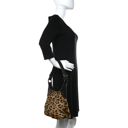 Prada Calf Hair Leopard Print Hobo Miele Moro 2 of 14