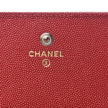 Chanel Caviar Quilted Vintage Mademoiselle Card Holder Red 5 of 8