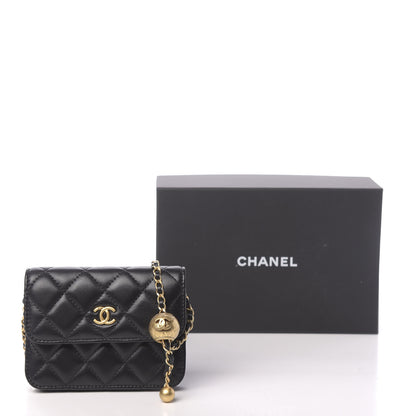 Chanel Lambskin Quilted Pearl Crush Clutch With Chain Black 13 of 13