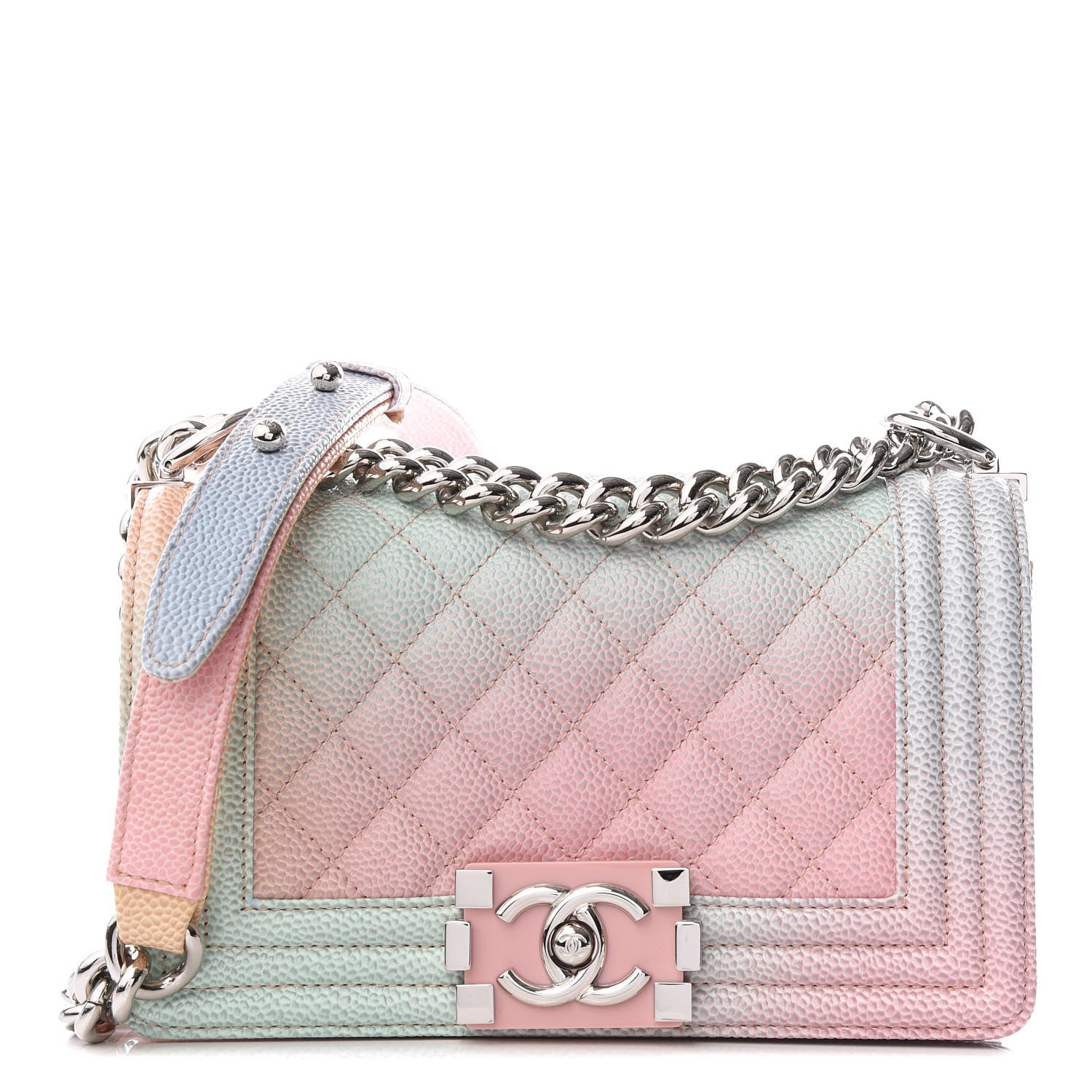 Chanel Caviar Quilted Small Cuba Rainbow Boy Flap Multicolor 1 of 10