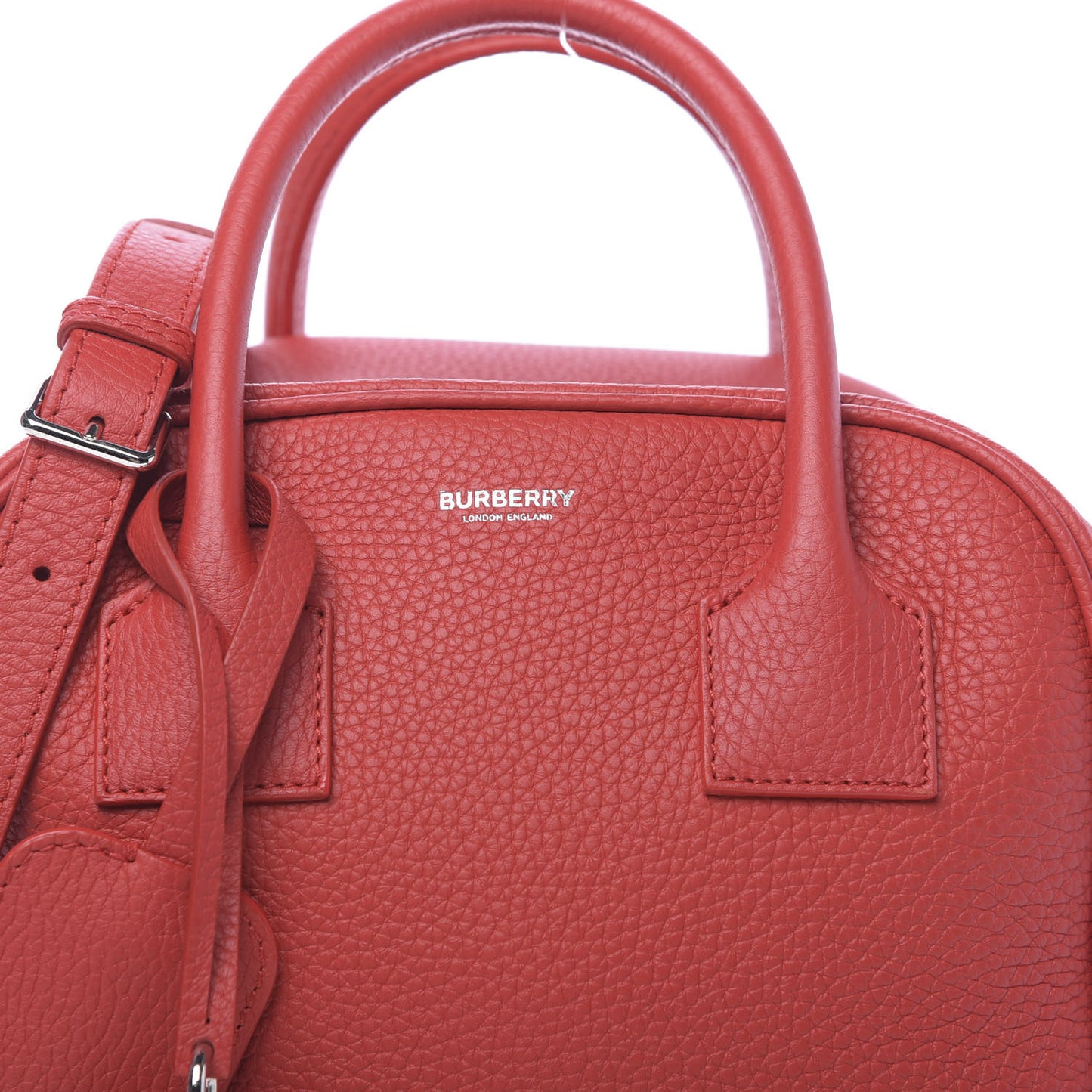Soft Grain Calfskin Small Cube Bowling Bag Bright Red
