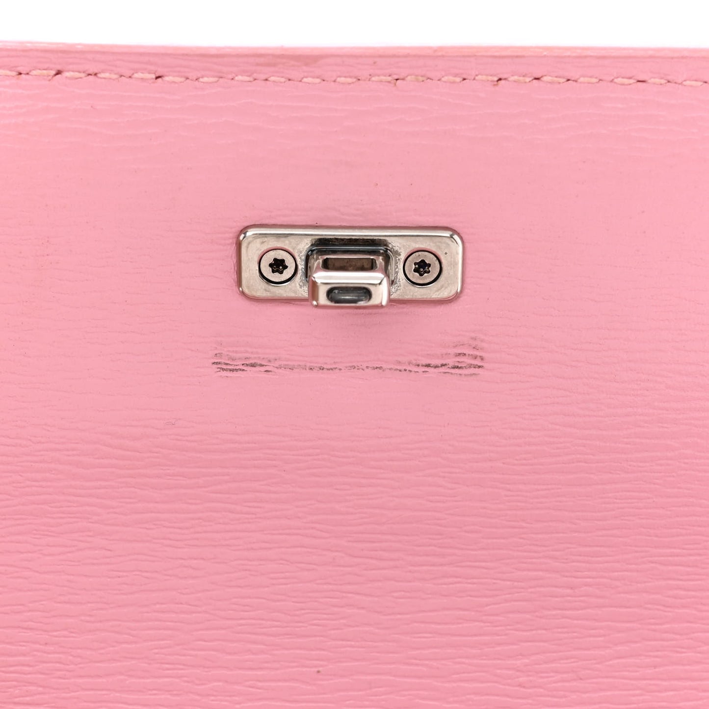 Calfskin Stripe Embossed Gossip Chain Bag XS Candy Pink
