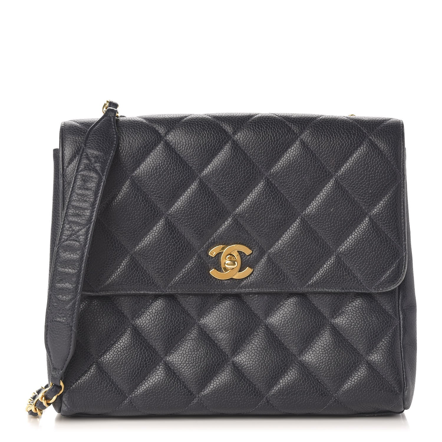 Chanel Caviar Quilted Small Single Flap Navy 1 of 13