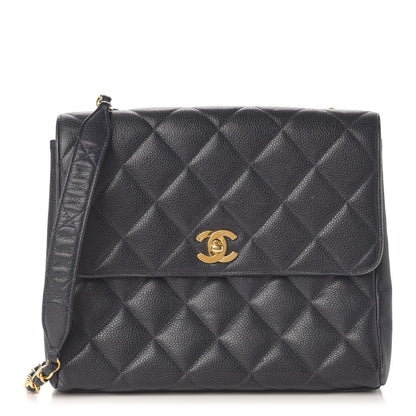 Chanel Caviar Quilted Small Single Flap Navy 1 of 13