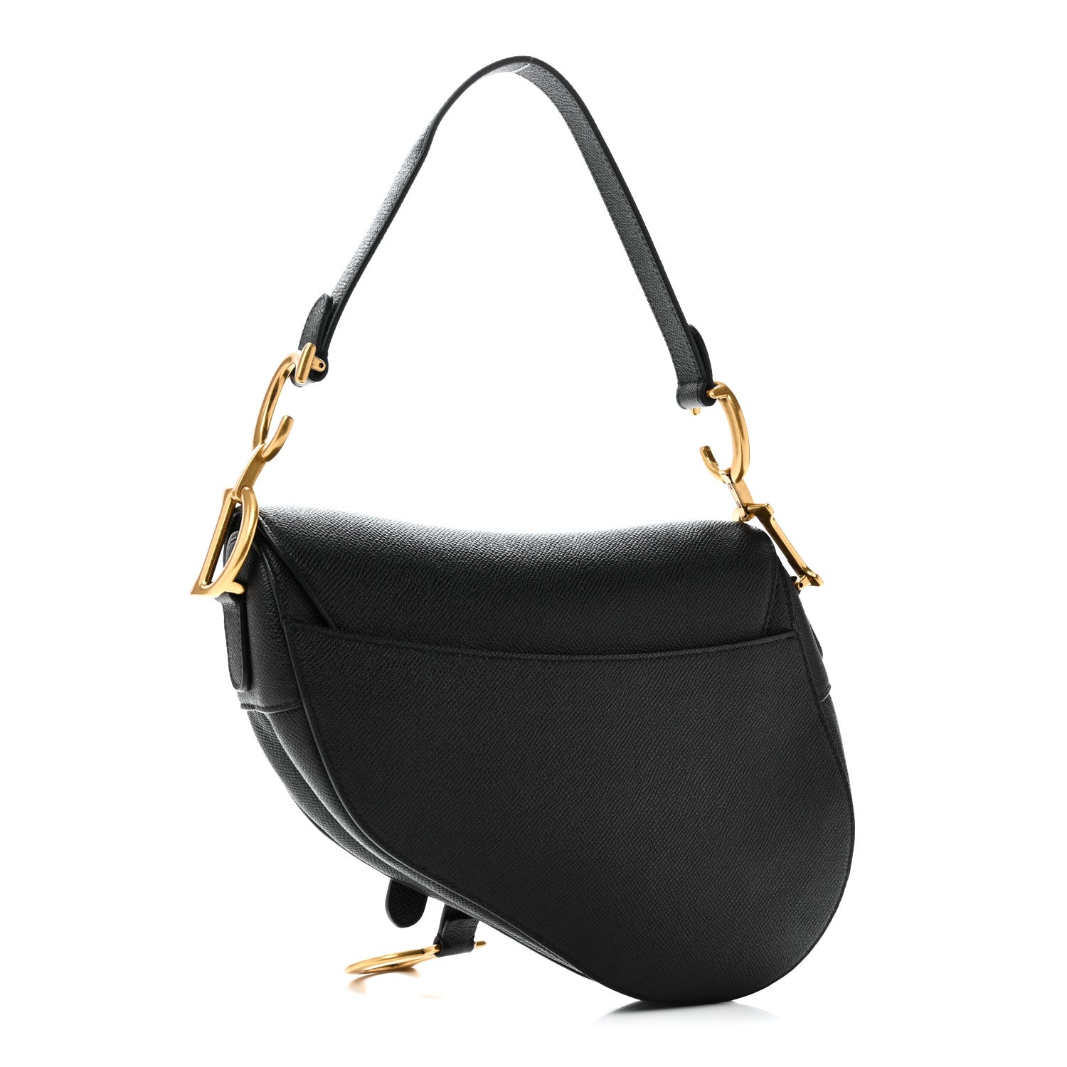 Christian Dior Grained Calfskin Saddle Bag Black 3 of 11
