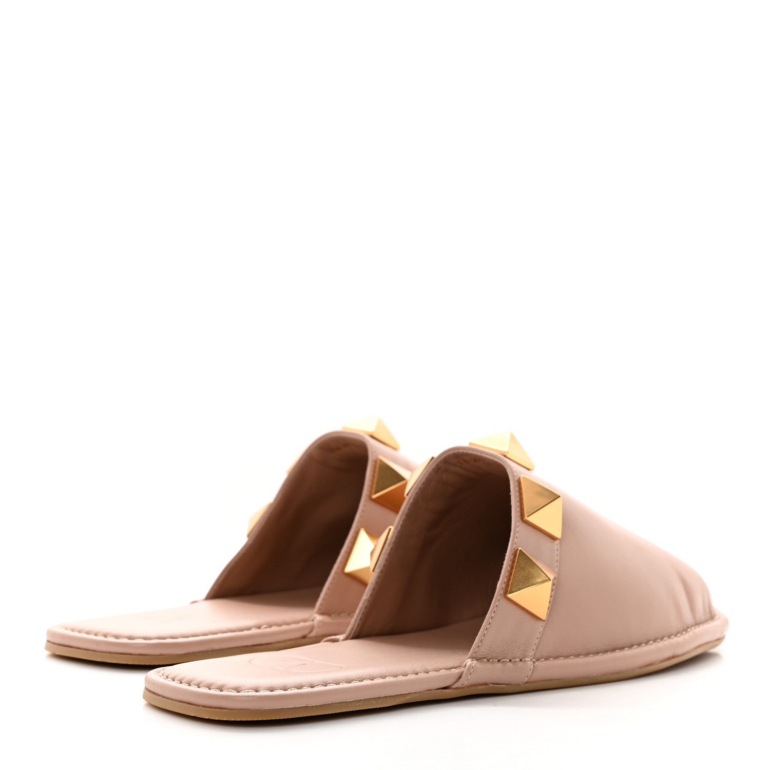 Valentino Garavani Nappa Roman Stud Flat Slippers 38 Rose Cannelle 4 of 9