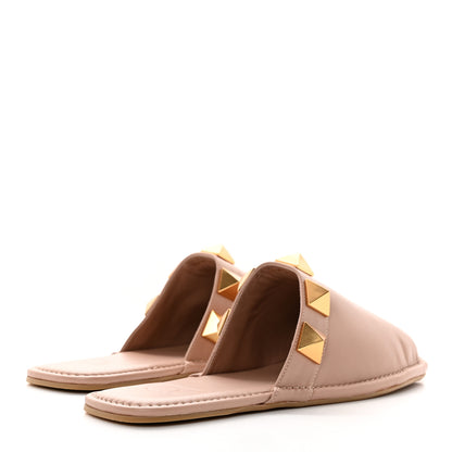 Valentino Garavani Nappa Roman Stud Flat Slippers 38 Rose Cannelle 4 of 9