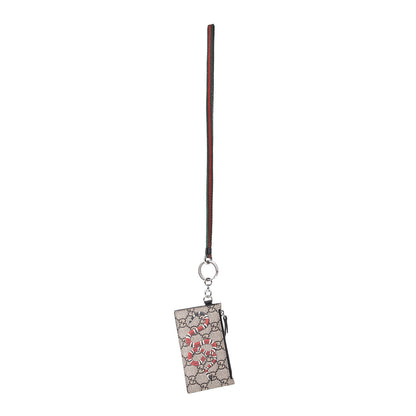 Gucci GG Supreme Monogram Kingsnake Lanyard Coin Case Card Holder 5 of 9