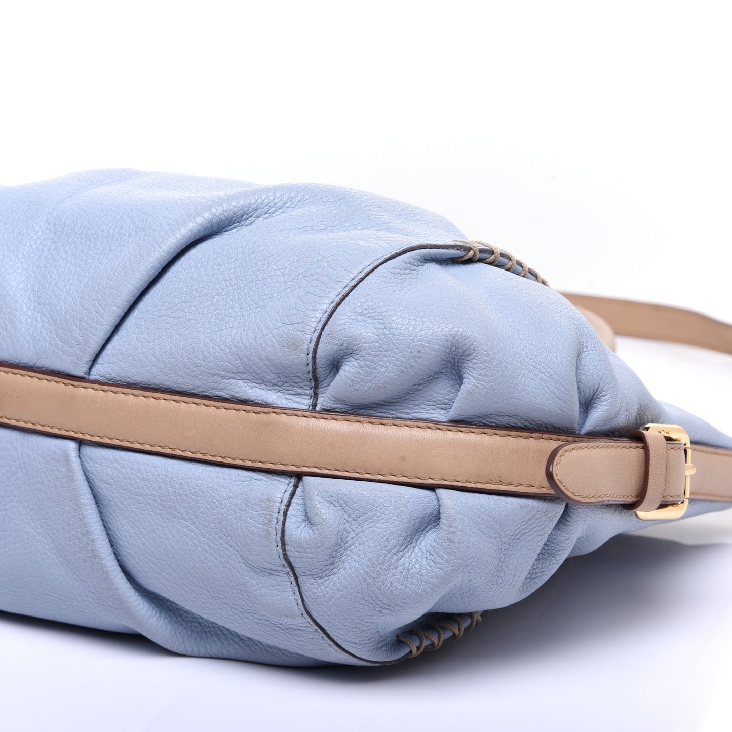 Grained Calfskin Crossbody Blue