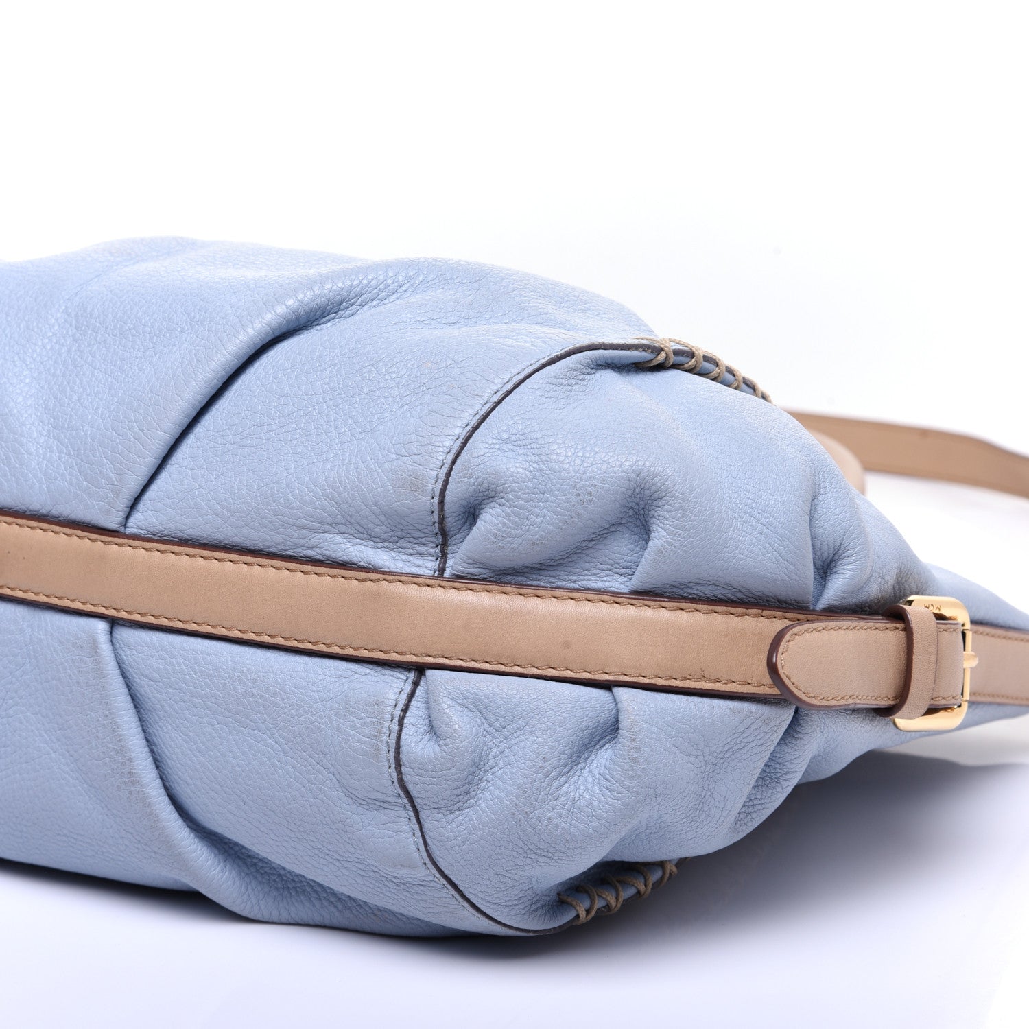 MCM Grained Calfskin Crossbody Blue 7 of 14