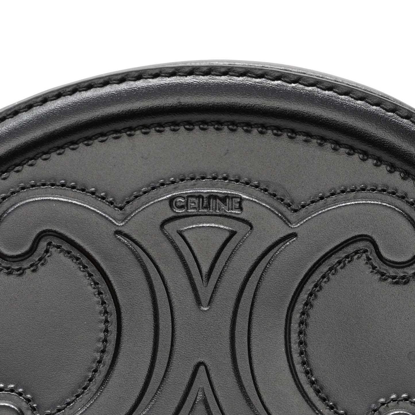 Smooth Calfskin Oval Purse Crossbody Black
