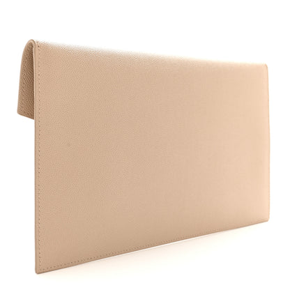 Saint Laurent Grain De Poudre Uptown Pouch Dark Beige 3 of 7