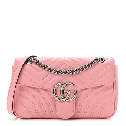 Gucci Calfskin Matelasse Small GG Marmont Shoulder Bag Wild Rose 1 of 9