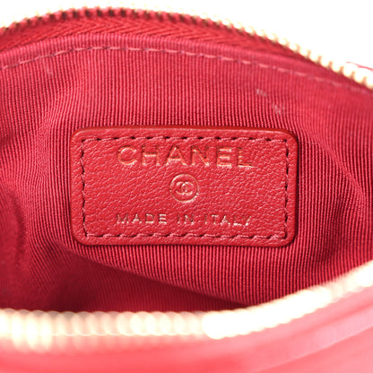 Chanel Sheepskin Quilted Small Mademoiselle Vintage Zip Pouch Red 6 of 9