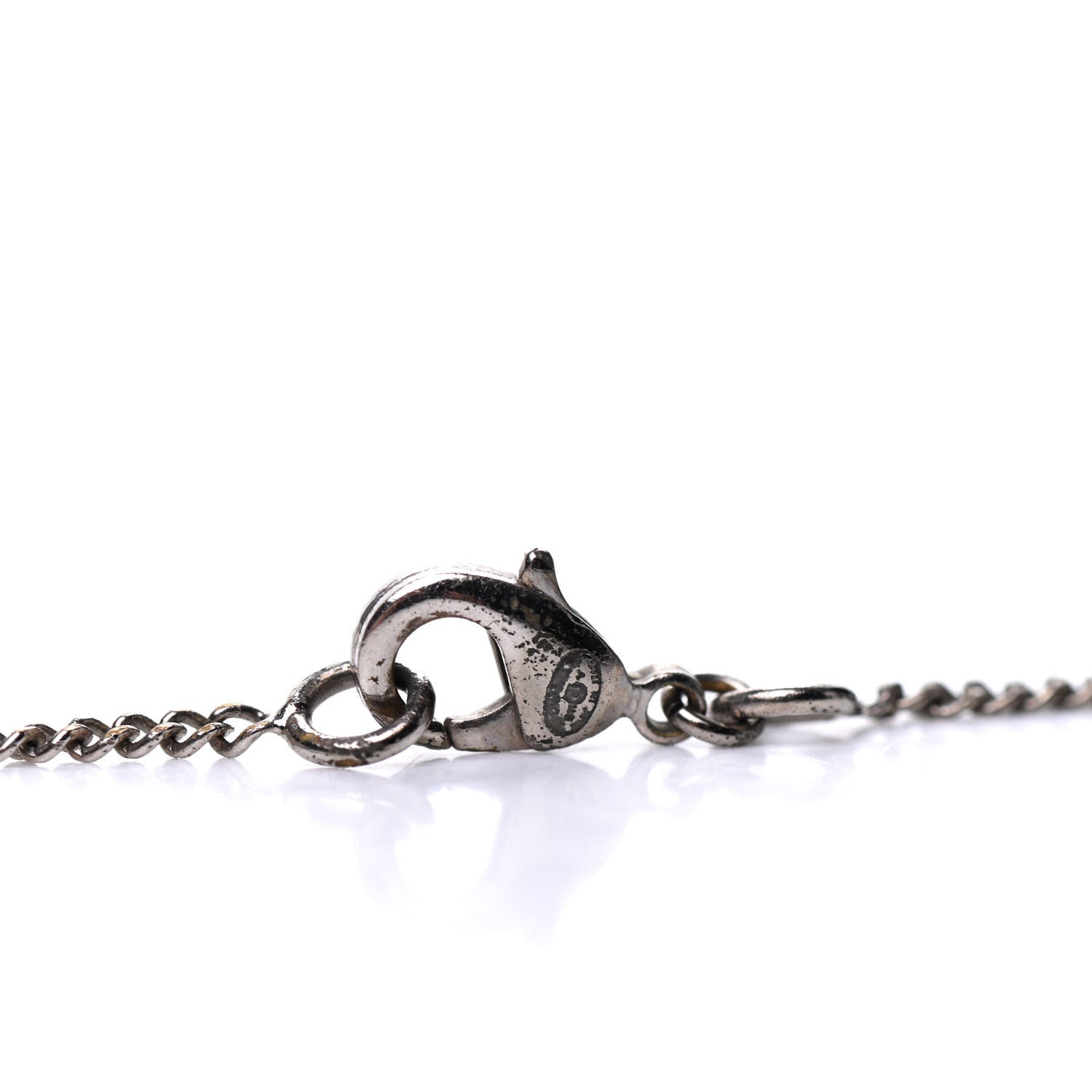 Chanel Crystal CC Necklace Silver 5 of 6
