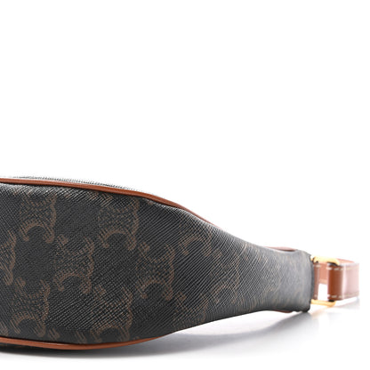 Celine Triomphe Canvas Calfskin Ava Shoulder Bag Tan 11 of 11